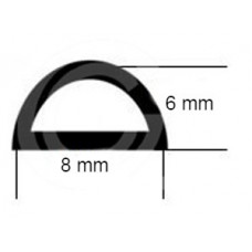 D-profil | selbstklebend EPDM Zellkautschuk | 8 x 6 mm | pro Meter